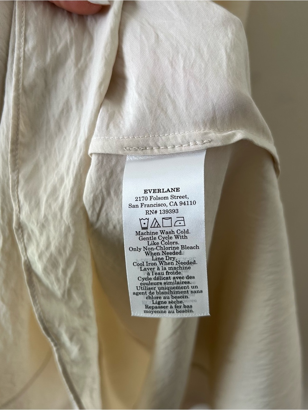 Everlane THE V-NECK DRESS IN SOFTLUXE Sandshell Cream NWT 0 - Picture 13 of 14